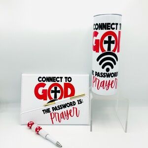 Inspirational White Tumbler and Asymmetric flap journal Set includes (2) Pens